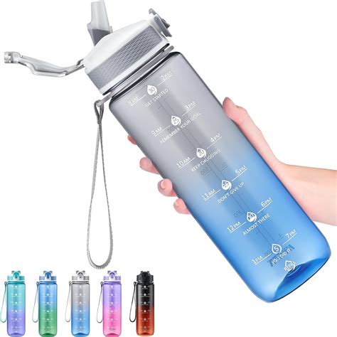 Amazon Hyeta Oz Water Bottles With Straw Stay Motivated And