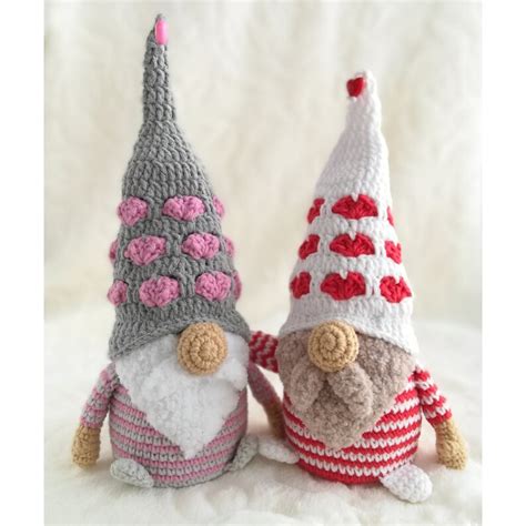 Valentine Gnome Crochet Pattern Amigurumi Gnome In Love Pdf Etsy