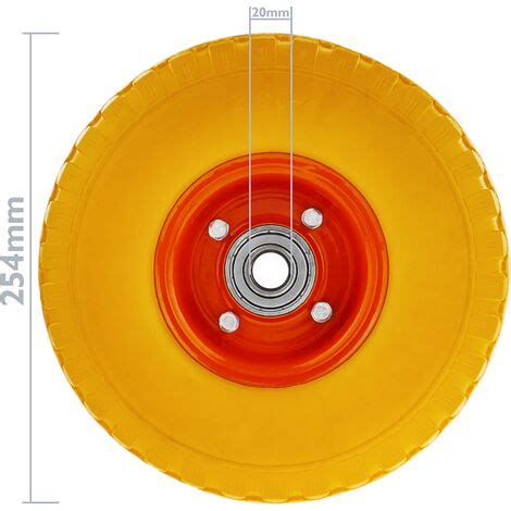 Primematik Rueda Maciza De Carretilla Anti Pinchazos Amarilla Kg