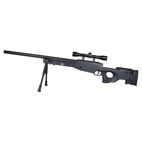 WELL AIRSOFT SNIPER SPRING POWERED RIFLE WITH BIPOD, 4X32 SCOPE BLACK ...