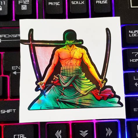 Roronoa Zoro Anime Hologram Sticker Sticker Anime One Piece Sticker