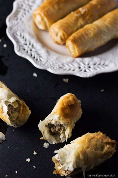 Phyllo Dough Meat Rolls | The Mediterranean Dish