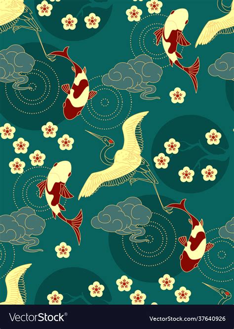 Chinese Seamless Pattern In Traditional Asian Vector Image