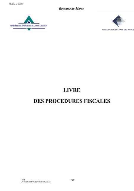 Livre Procedures Des Procedures Fiscales Fr Pdf