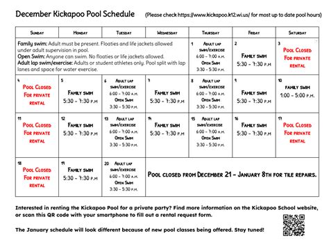 Pool Schedule | Kickapoo Area Schools