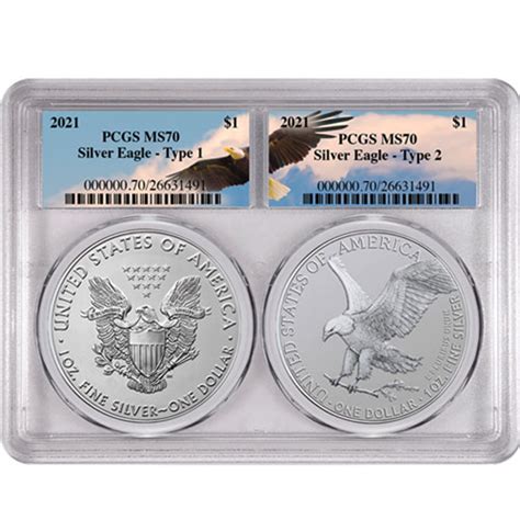 Oz American Silver Eagle Coin Type Set Pcgs Ms L Jm Bullion