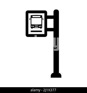 Bus Stop Icon Vektor Gef Llt Flache Zeichen Solides Piktogramm