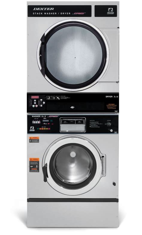 Dexter T 450 SWD 30lb Express Washer Dryer Stack Worldwide Laundry