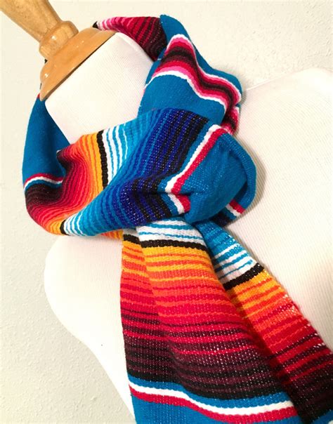 Mexican Serape Scarf Wrap Scarves Bohemian Tribal Ethnic Wrap Etsy