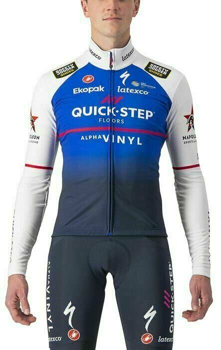 Castelli Quick Step Alpha Vinyl Ls Thermal Jersey Belgian Blue L