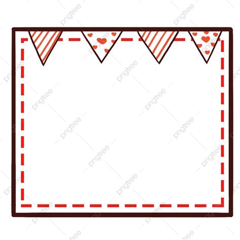 Tanabata Bunting Love Red Border Qixi Festival Tanabata Colored Flag