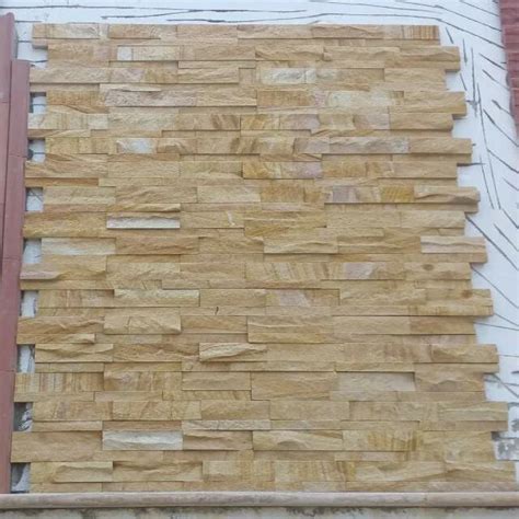 Teak Wood Stone Wall Cladding X Mm At Rs Sq Ft In Deoli Id