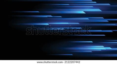 Blue Horizontal Speed Motion Lines Background Stock Vector Royalty