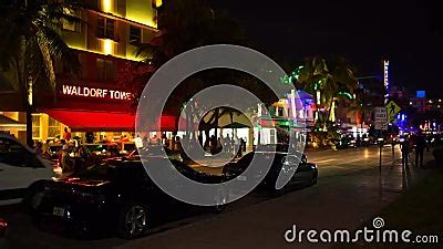 Nightlife at Ocean Drives Street, South Beach, Miami. Stock Footage ...