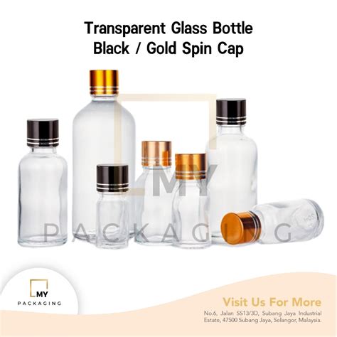 Transparent Glass Bottle 5ml To 100ml With Dripper Cap For Serum Toner