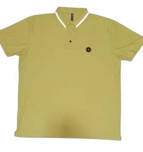 Plain Men Mustard Yellow Cotton Collar T Shirt Polo Neck At Rs 250