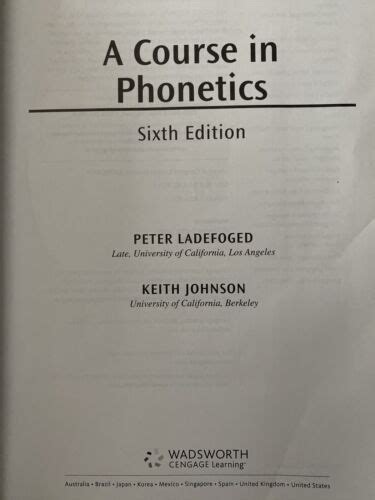 Course In Phonetics Book Cd Rom By Peter Johnson Ladefoged