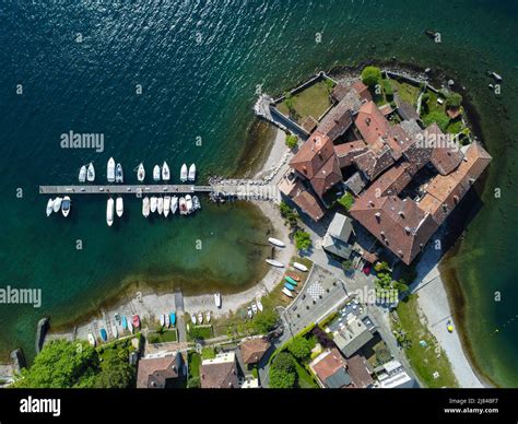 Aerial View Of Lierna A Village On Lake Como Stock Photo Alamy