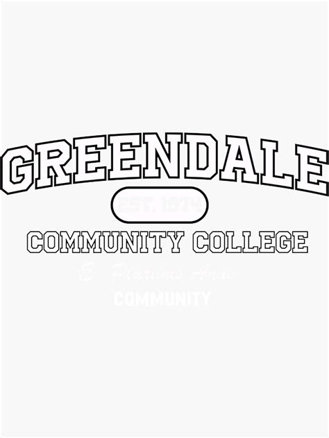 Community Greendale Community College With Motto Sticker For Sale By