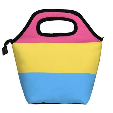 Pansexual Pride Flag Insulated Lunch Bag Portable Cooler Tote Reusable