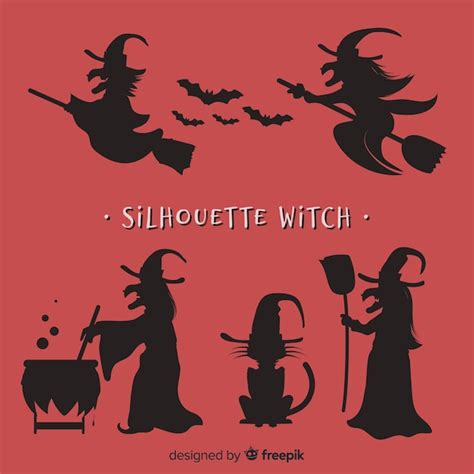 Free Vector | Silhouettes of witches