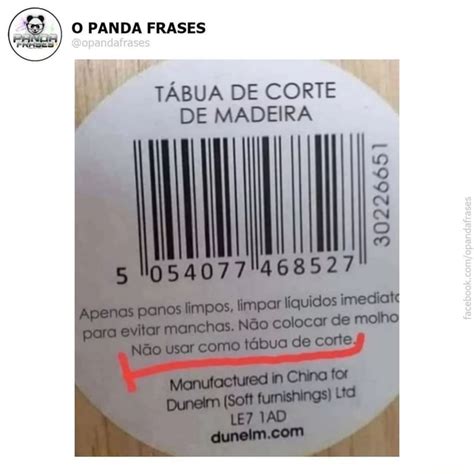 PANDA FRASES TÁBUA DE CORTE DE MADEIRA fino ade iFunny