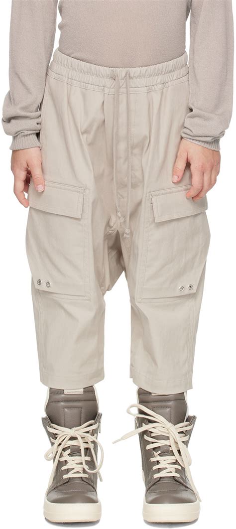 Enfant Short Cargo Long Pods Beige Rick Owens En Solde