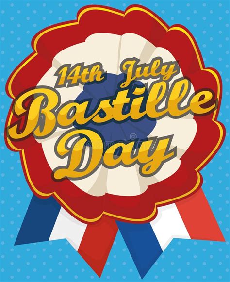 Patriotic French Cockade With Ribbons For Bastille Day Vector