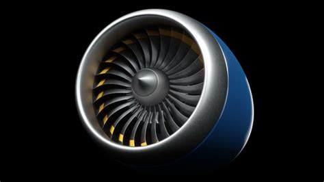 Animation Rotating Jet Engine Turbine Animation Stock Footage Video ...