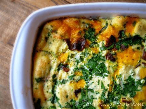 Spinach Bacon Egg And Cheese Breakfast Casserole A Musing Foodie