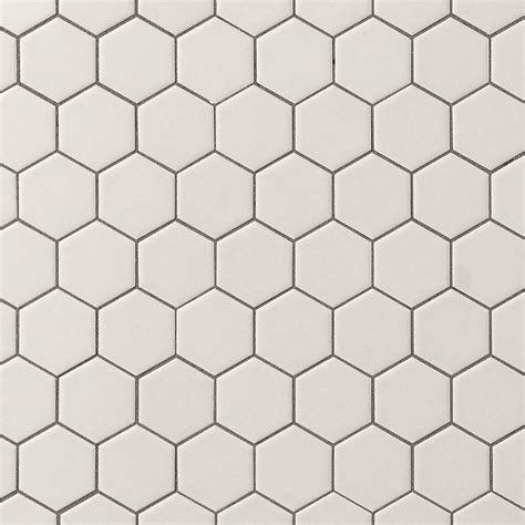 Metro Gray Matte Hexagon Porcelain Mosaic Floor Decor Porcelain