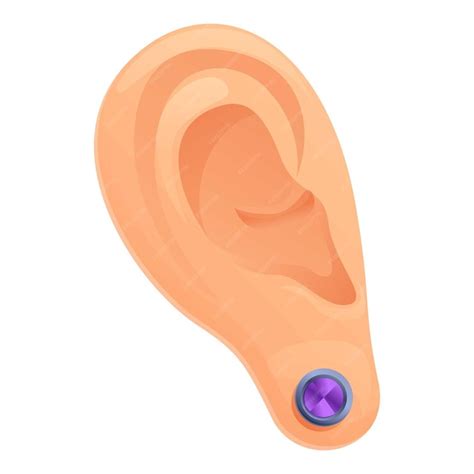 Premium Vector | Jewel ear piercing icon cartoon of jewel ear piercing ...