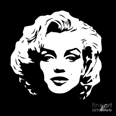 Marilyn Monroe Stencil Marilyn Monroe Pop Art Black And White Art