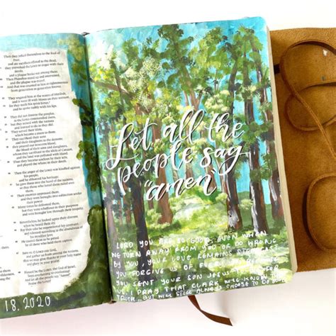 Acrylic Forest Bible Journaling Tutorial Free Printable Scribbling