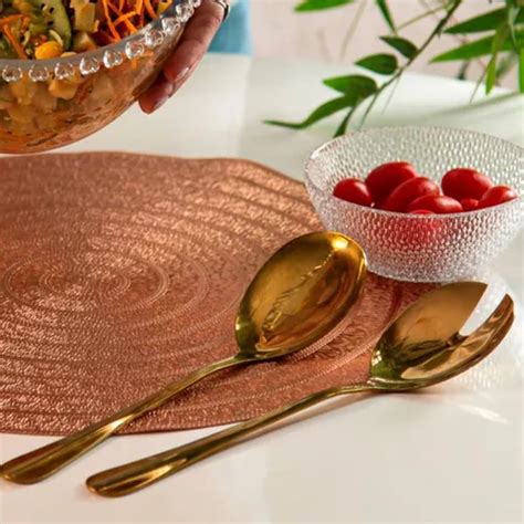 Set De Cucharas De Acero Inoxidable Positano Gold Salad Cm Lior