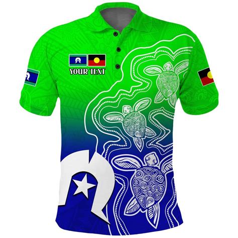 Aio Pride Custom Text Number Naidoc Week Polo Shirt Torres Stra