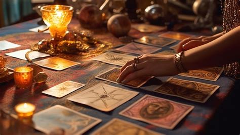 Premium Photo Tarot Reader Picking Tarot Cards Fortune Teller Reading