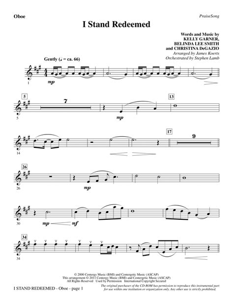 I Stand Redeemed Arr James Koerts Oboe By James Koerts Choir Digital Sheet Music