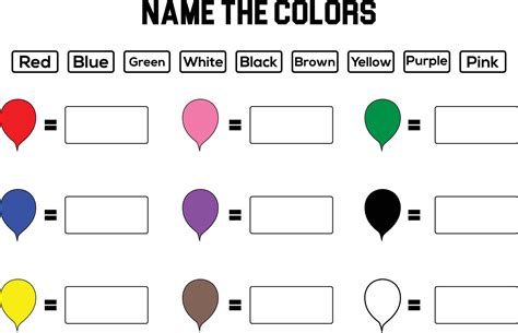 Name The Colors By Matching The Color Names Kids Activity Worksheet