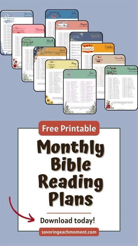 Free Printable Daily Bible Reading Plan - Savoring Each Moment