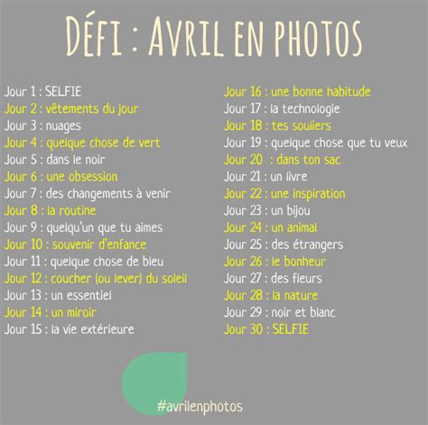 D Fi Jours Avril En Photos D Fis Photographiques D Fis Une