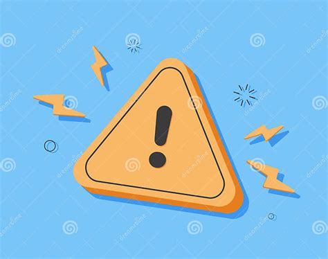 Cartoon Yellow Triangle Warning Sign Vector Illustration Stock Vector