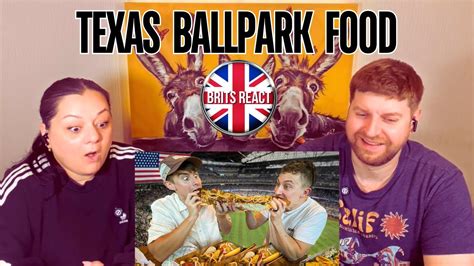 BRITS REACT Brits Try Texas Ballpark Food BLIND REACTION YouTube