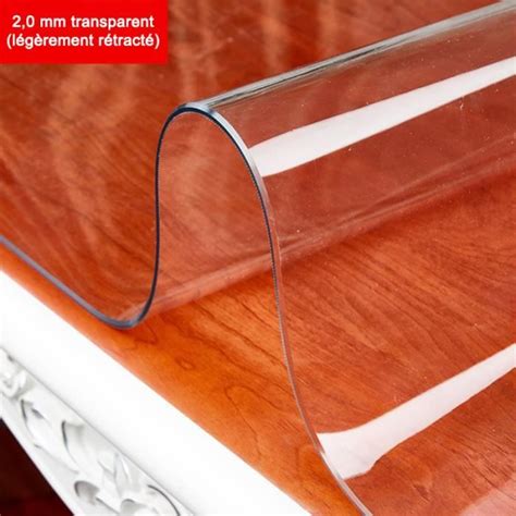 Nappe toile cirée transparente protection de table 2 0 mm dépaisseur