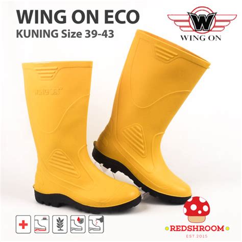 Jual Sepatu Boot Tinggi Wing On Eco Kuning Proyek Kontruksi Industri