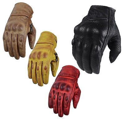 Motorradhandschuhe Leder Retro Old School Cafe Racer Handschuhe Biker