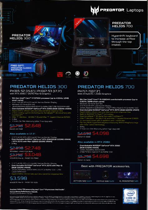 Acer Predator Notebooks Pg Brochures From Sitex Singapore On