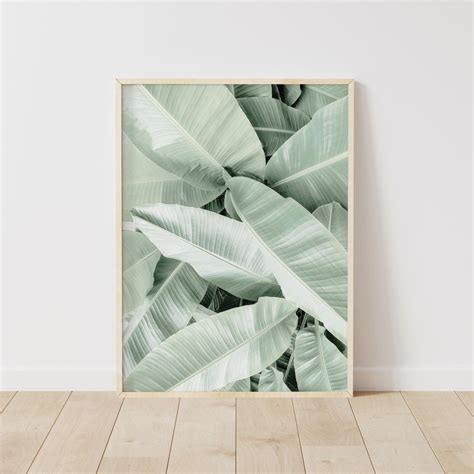 Banana Leaf Print Banana Leaf Wall Art Botanical Print Tropical Print Home Decor Leaf Art