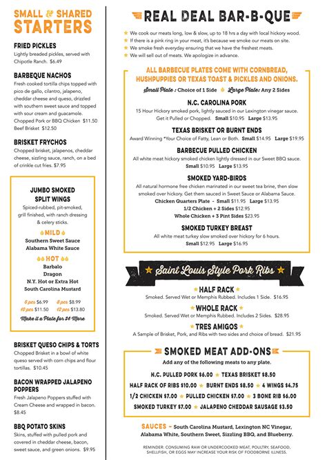 Menu Monroe The Smoke Pit Online