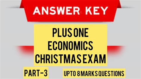 Plus One Economics Christmas Exam Answer Key Solved Question